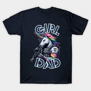 Girl Dad - Tactical Unicorn T-Shirt